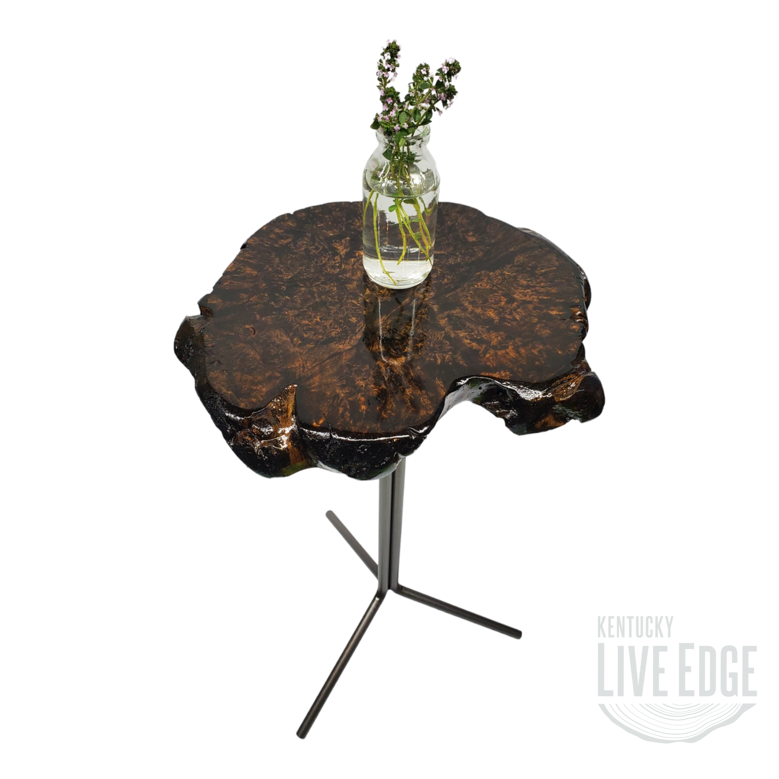 Live Edge Coffee Table- Maple Burl- Large Coffee Table- Round Coffee T -  Kentucky LiveEdge