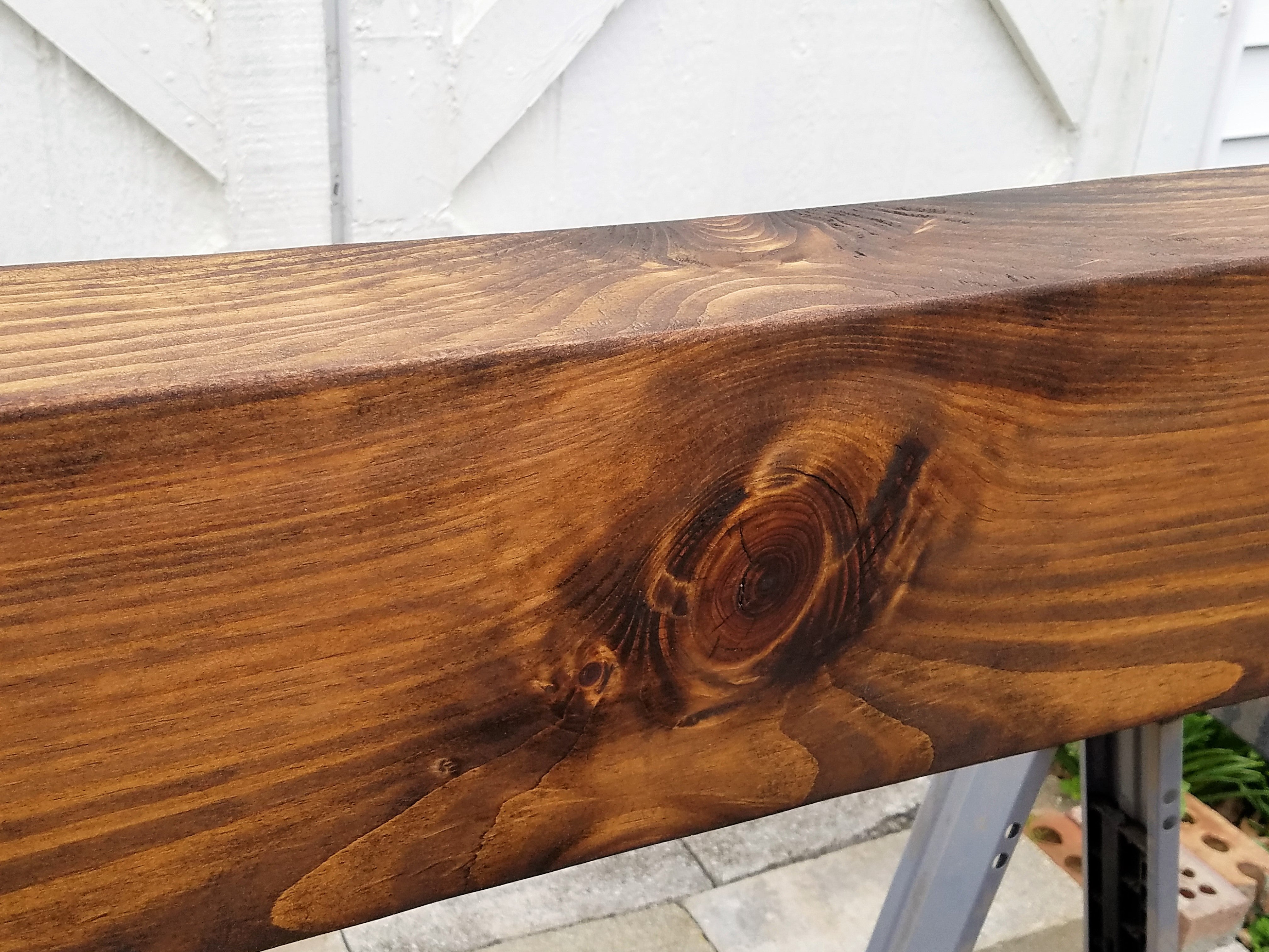 Fireplace Mantel- Distressed Pine Beam- Solid Wood Mantel- Hardwood- T -  Kentucky LiveEdge