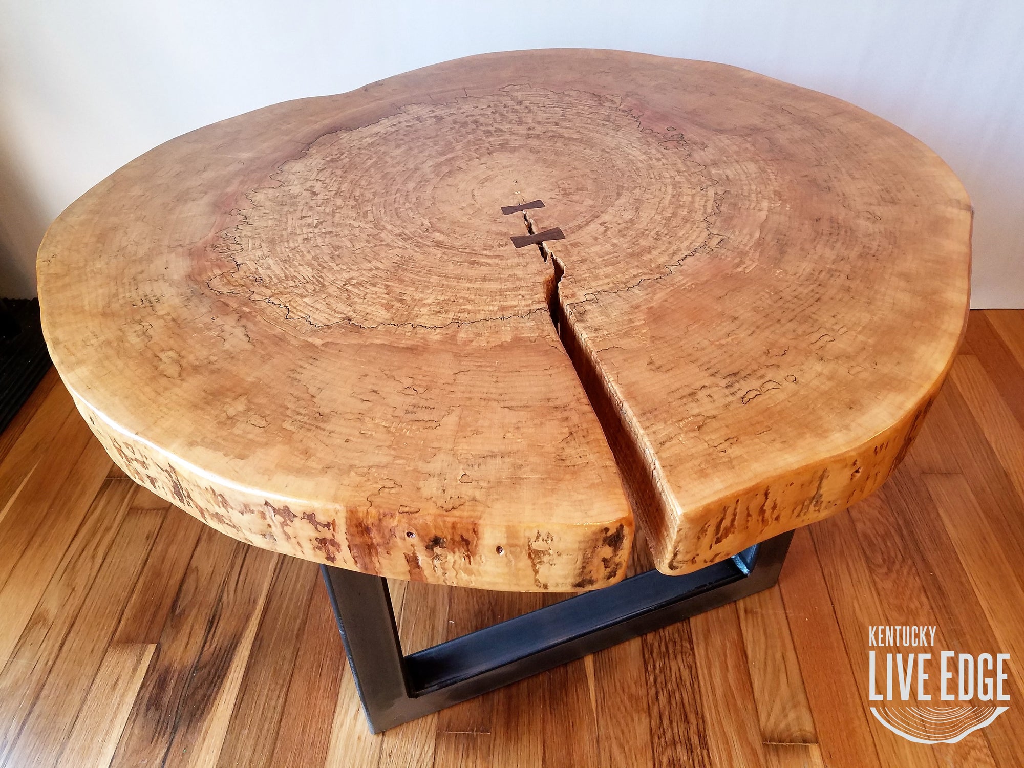 Round Coffee Table- Live Edge- Industrial- Tree Slice- Log- Rustic- Furniture- Living Room- Side Table- End Table- Natural Wood- Maple Slab