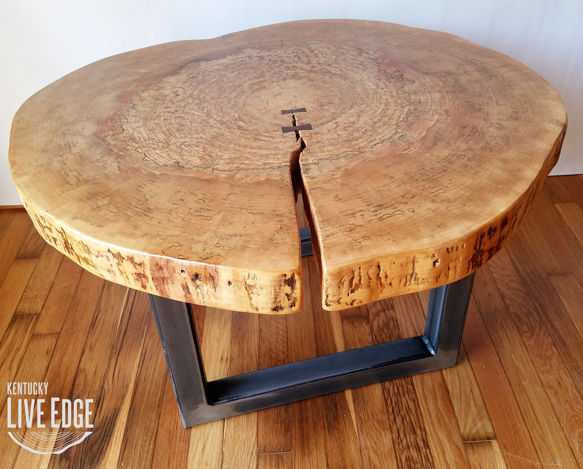 Round Coffee Table- Live Edge- Industrial- Tree Slice- Log- Rustic- Furniture- Living Room- Side Table- End Table- Natural Wood- Maple Slab