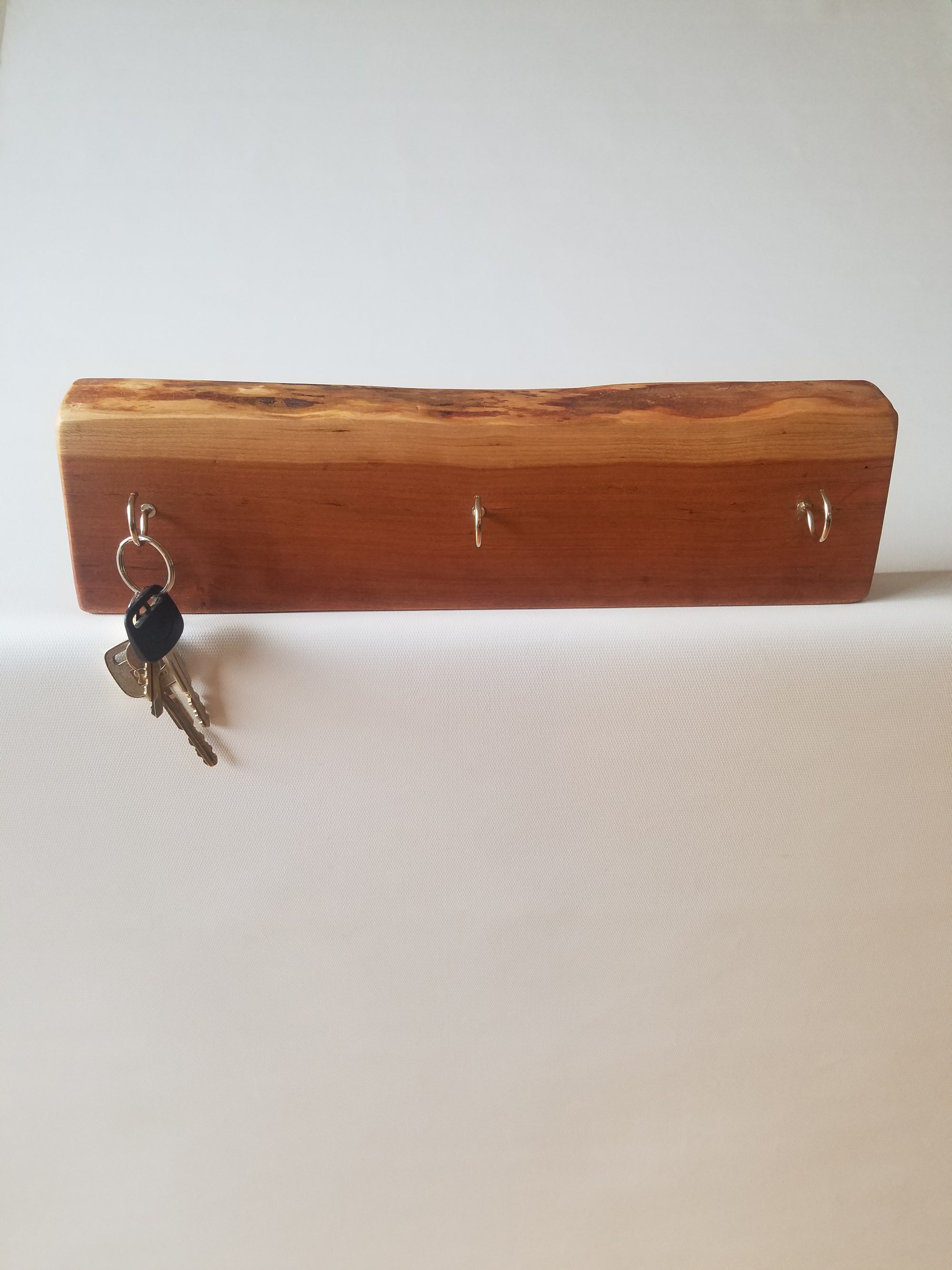 Key Hooks- Wall Mounted Key Rack- Key Holder- Live Edge Wood- Silver H -  Kentucky LiveEdge