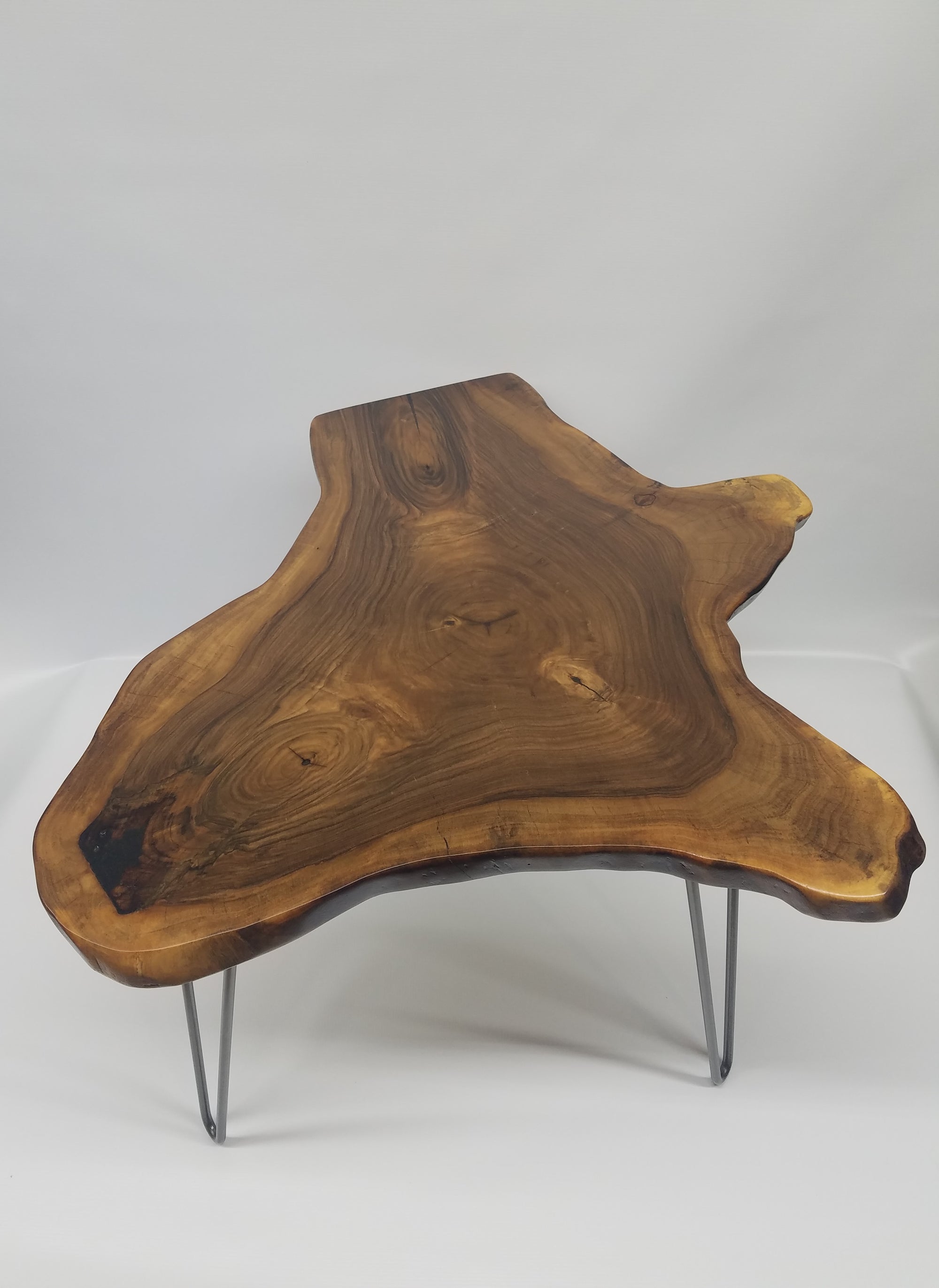 Live Edge Coffee Table- English Walnut- Tree Slice- Organic Shape- Natural Wood- Round Table- Mid Century- Modern- Rustic- Dark Wood- Cool