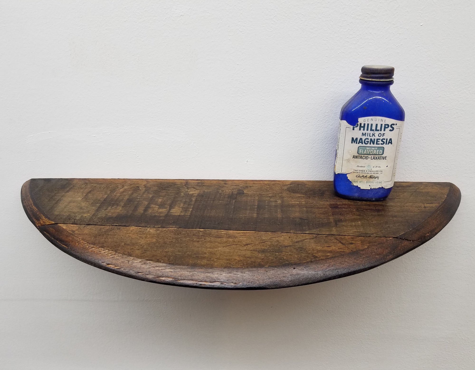 Bourbon Barrel Shelf- Reclaimed Wood- Black Pipe Hardware- Industrial Shelf- Small Shelf- Rustic Shelf- Plant Shelf- Home Decor- Makers Mark