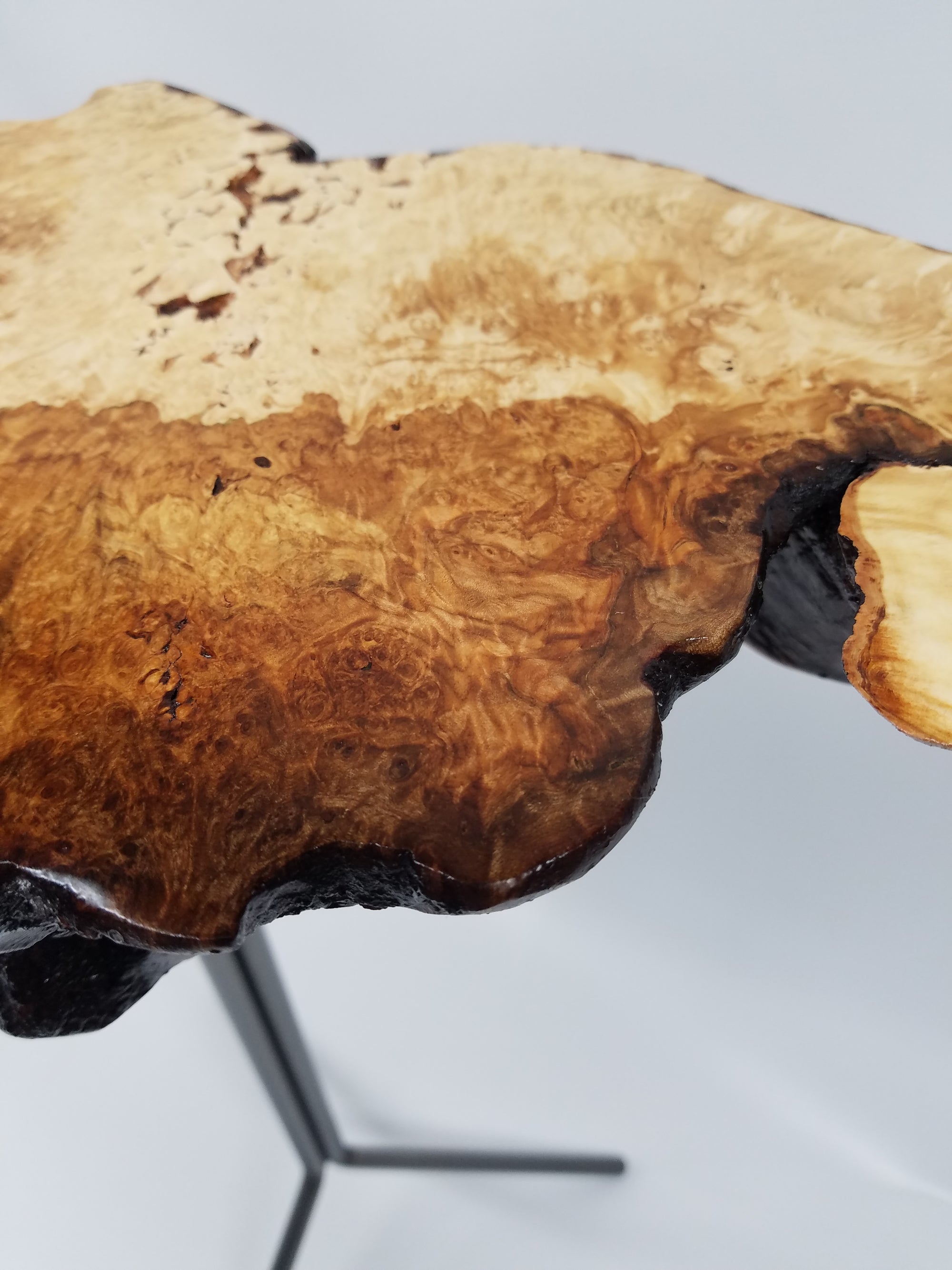 Live Edge Table- Side Table- Tree Slice- Maple Burl- Small Table- End Table- Round- Circular- Thick Wood- Natural Wood- Unique Table- Crab