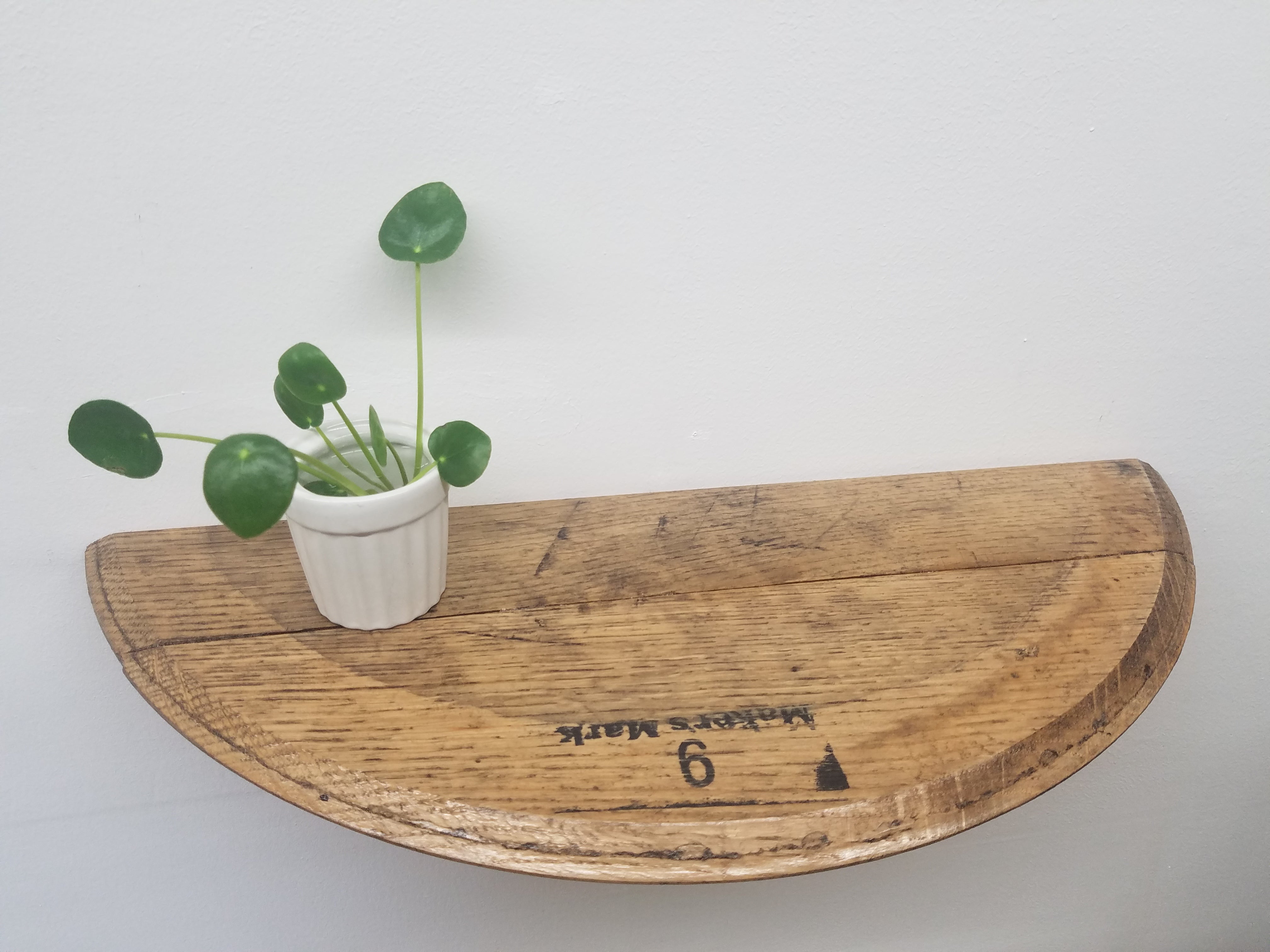 Reclaimed Wine Barrel Head Golf Ball Display Shelf