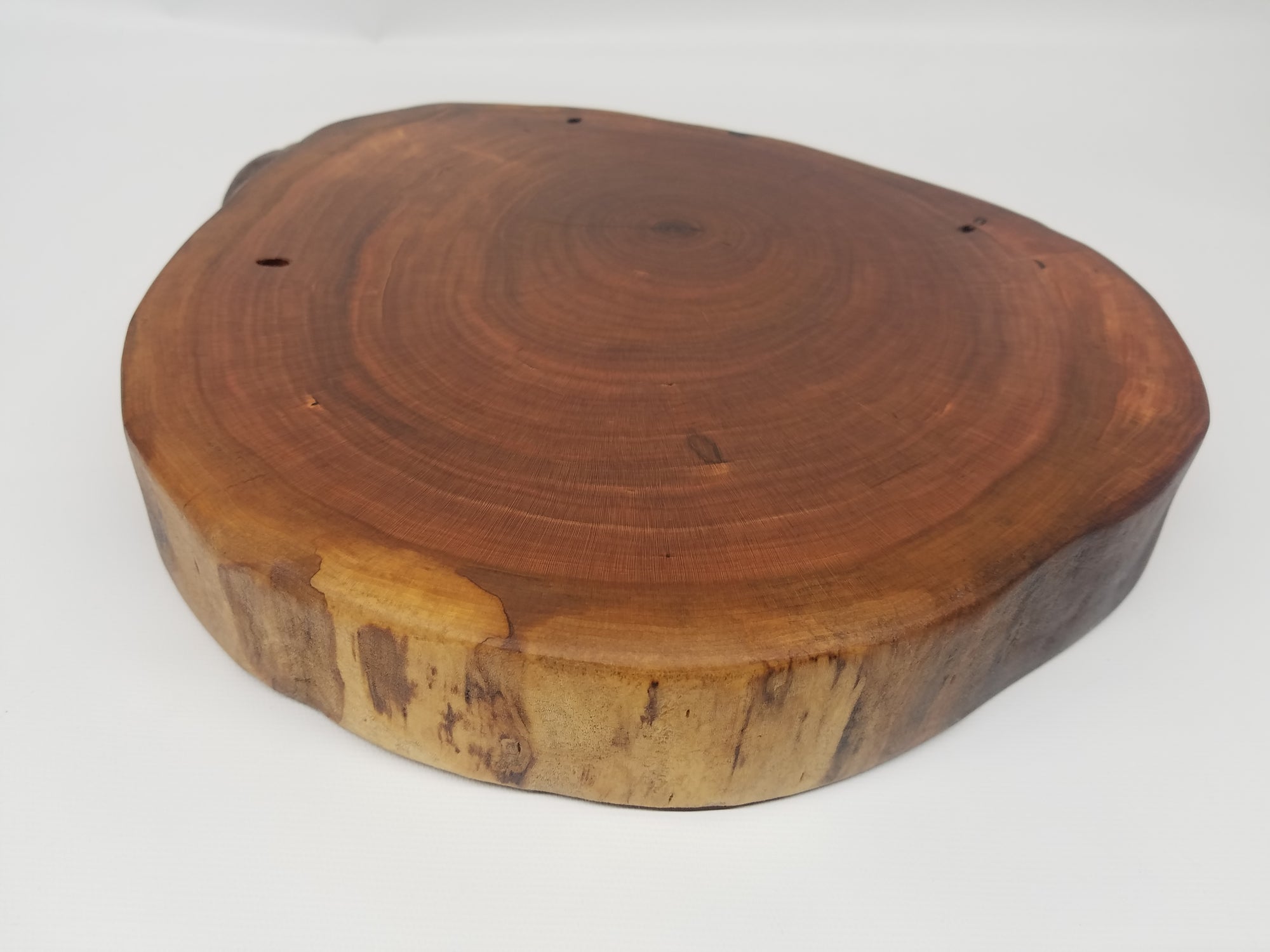 Chopping Block- Charcuterie Board- Cutting Board- Natural Wood- Serving Board- Cherry- Cheese Board- Tapas- Round- Disc-Live Edges- Culinary