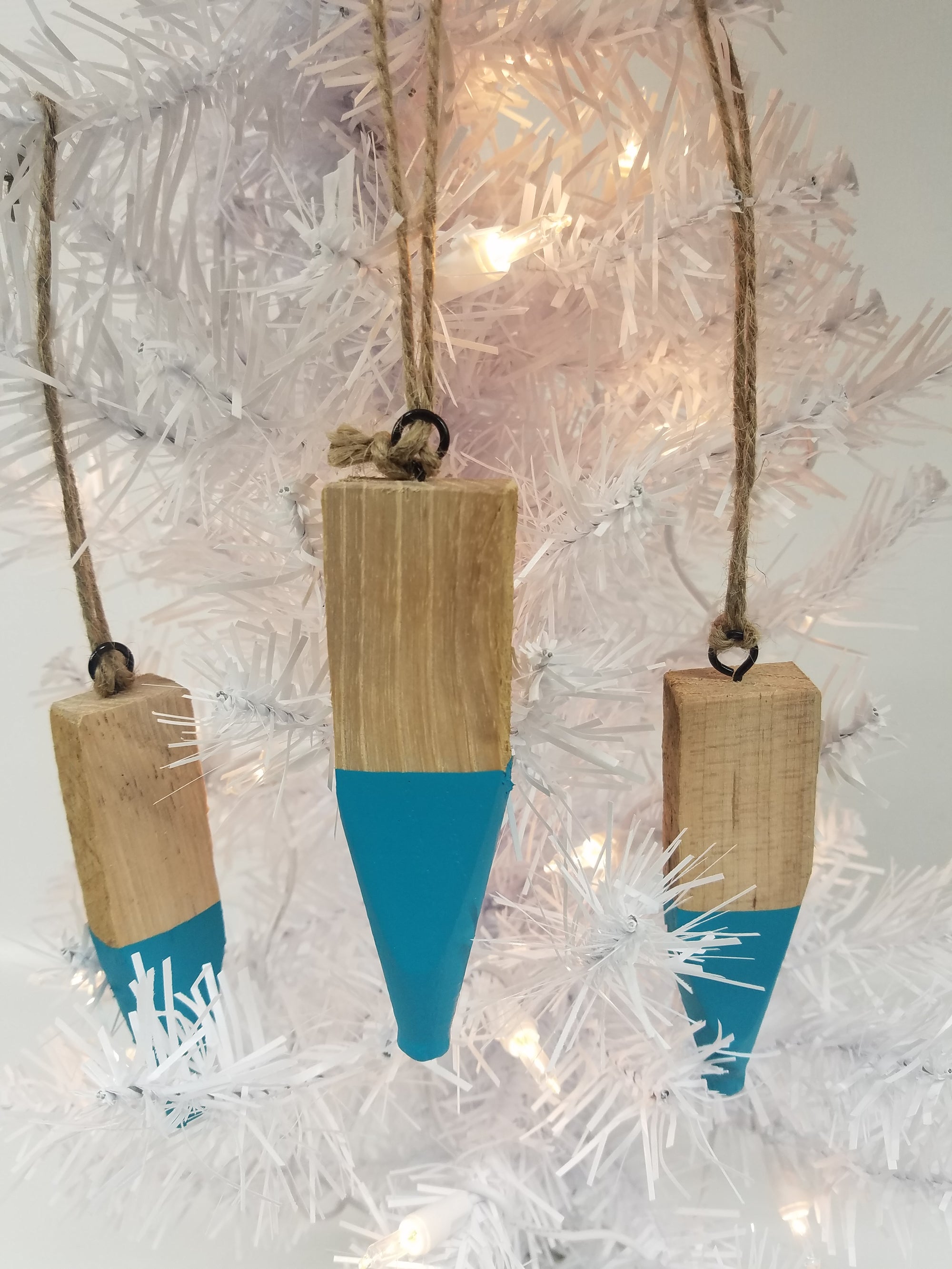 Modern Christmas Ornaments Made From Reclaimed Kentucky Tobacco Sticks- Holiday Decor - White- Black- Teal- Red- Blue- Gold- Silver- Purple