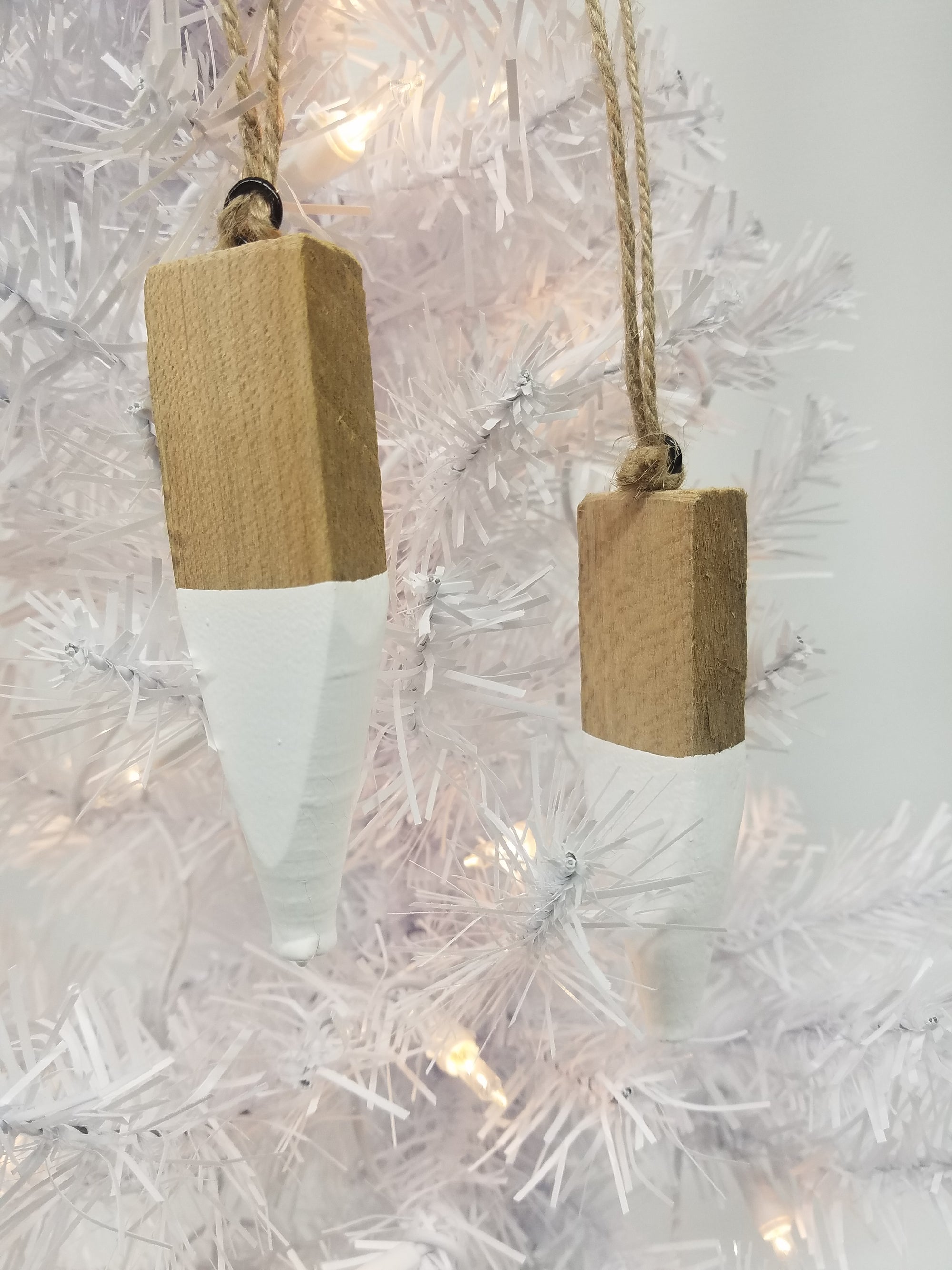 Modern Christmas Ornaments Made From Reclaimed Kentucky Tobacco Sticks- Holiday Decor - White- Black- Teal- Red- Blue- Gold- Silver- Purple