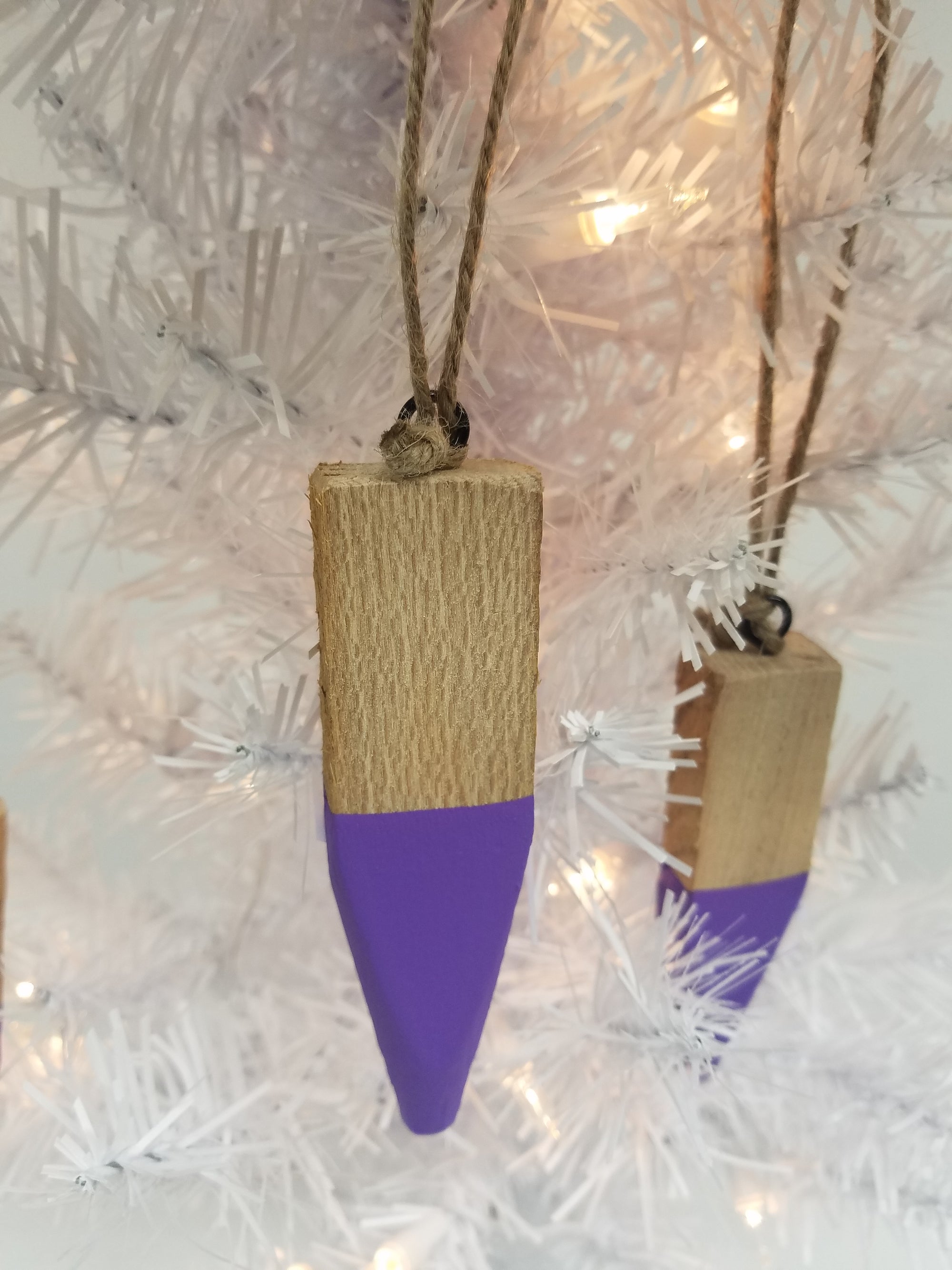 Modern Christmas Ornaments Made From Reclaimed Kentucky Tobacco Sticks- Holiday Decor - White- Black- Teal- Red- Blue- Gold- Silver- Purple