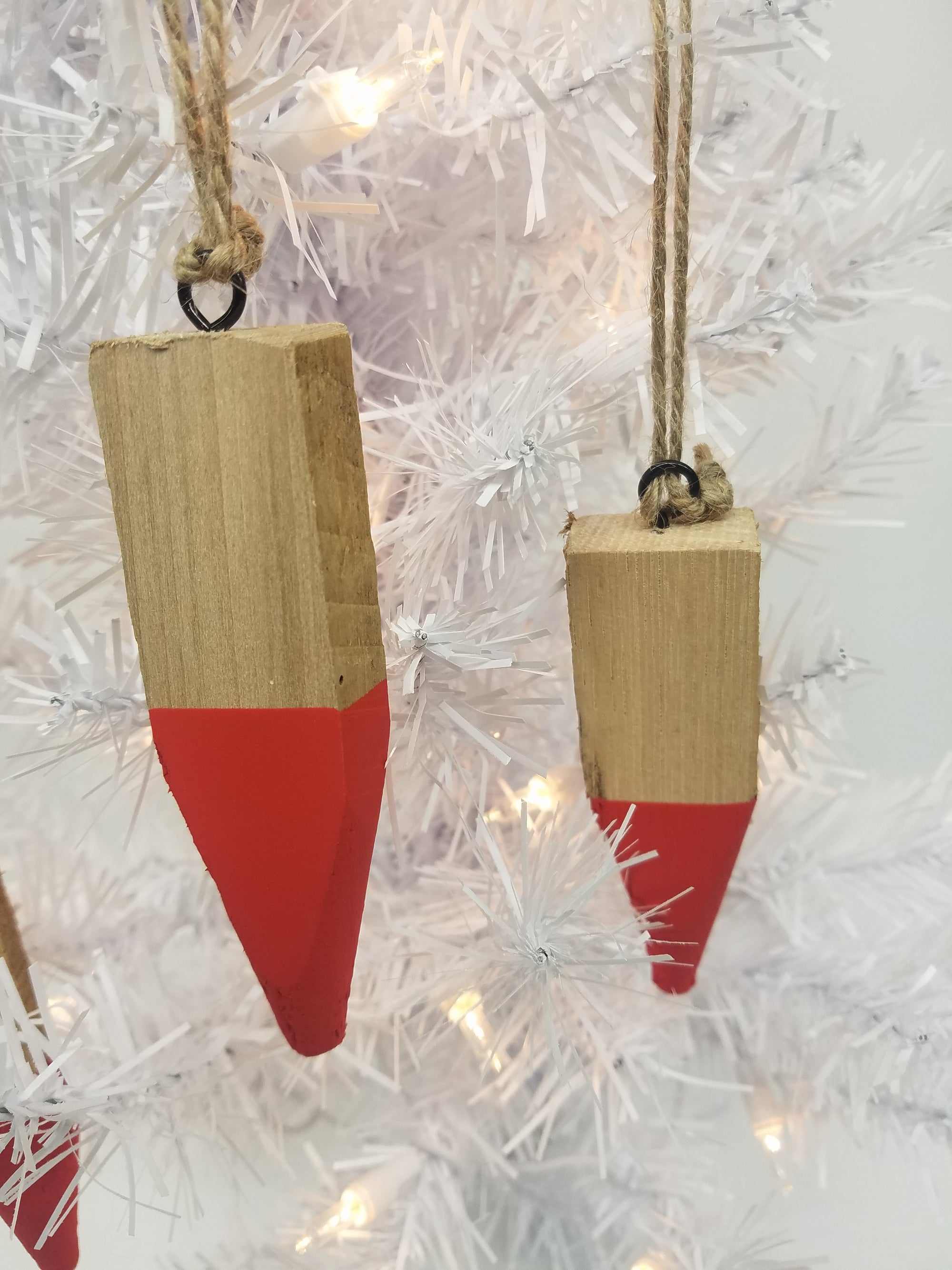 Modern Christmas Ornaments Made From Reclaimed Kentucky Tobacco Sticks- Holiday Decor - White- Black- Teal- Red- Blue- Gold- Silver- Purple