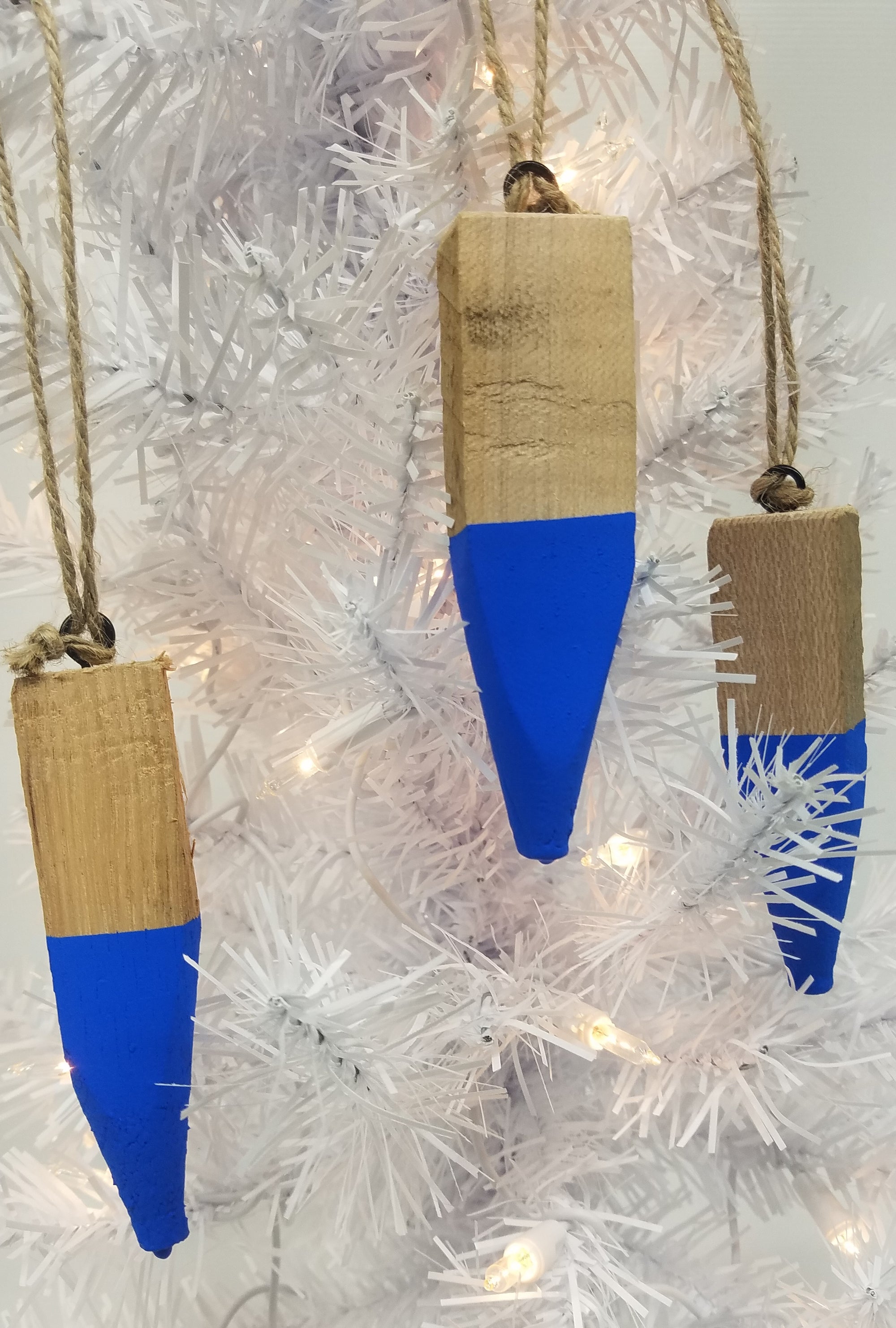 Modern Christmas Ornaments Made From Reclaimed Kentucky Tobacco Sticks- Holiday Decor - White- Black- Teal- Red- Blue- Gold- Silver- Purple