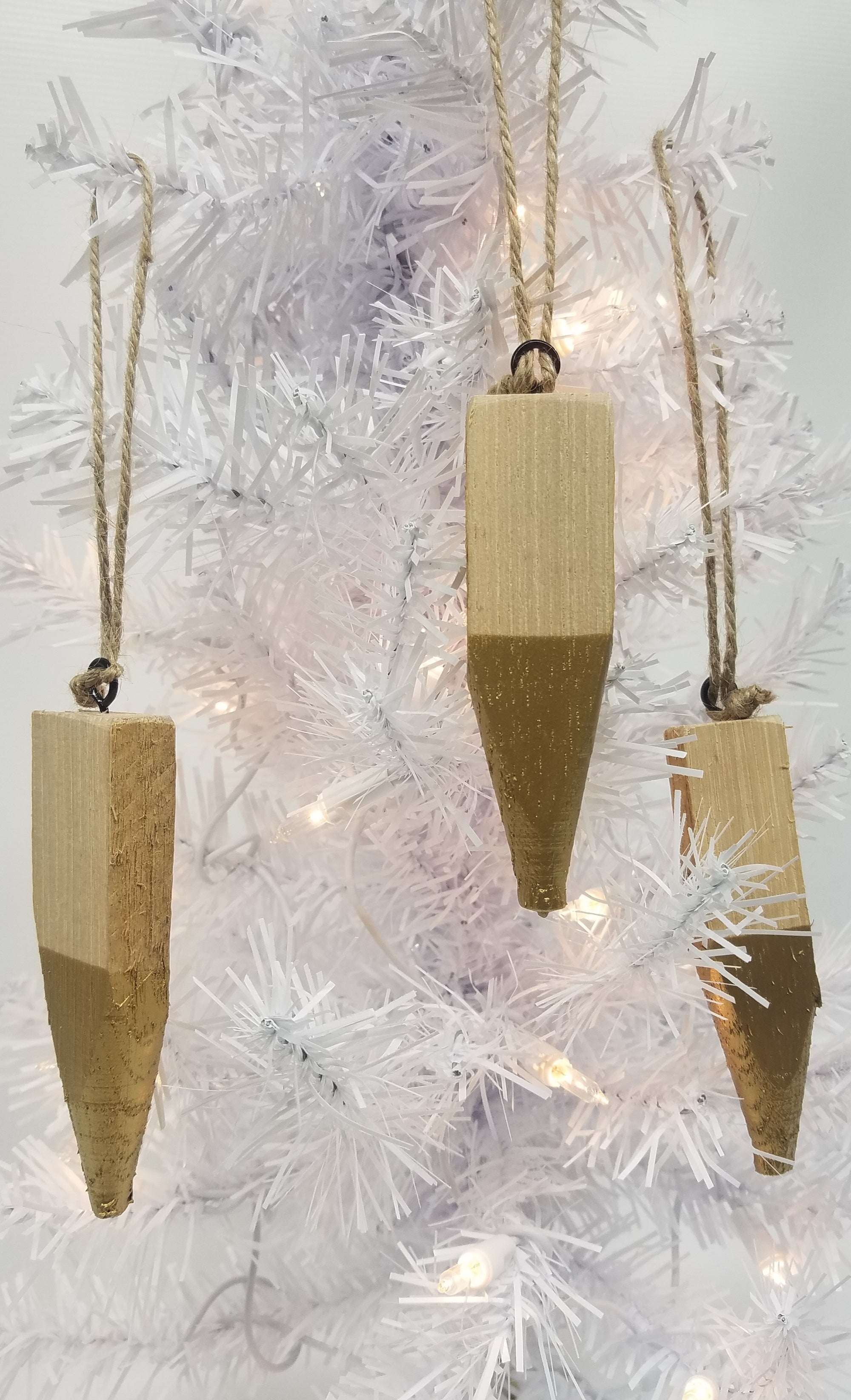 Modern Christmas Ornaments Made From Reclaimed Kentucky Tobacco Sticks- Holiday Decor - White- Black- Teal- Red- Blue- Gold- Silver- Purple