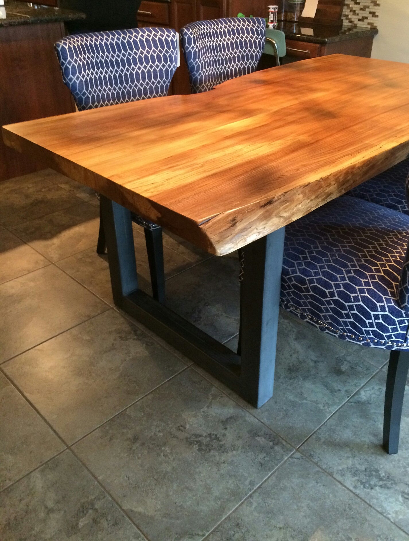 steel and wood table