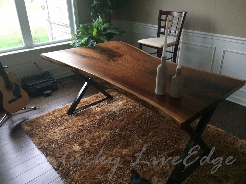 Your Custom Desk- Live Edge Desk- Industrial Desk- Rustic Desk- Wooden Desk- Maple- Walnut- Cherry- Natural Wood Desk- Modern Desk- Office