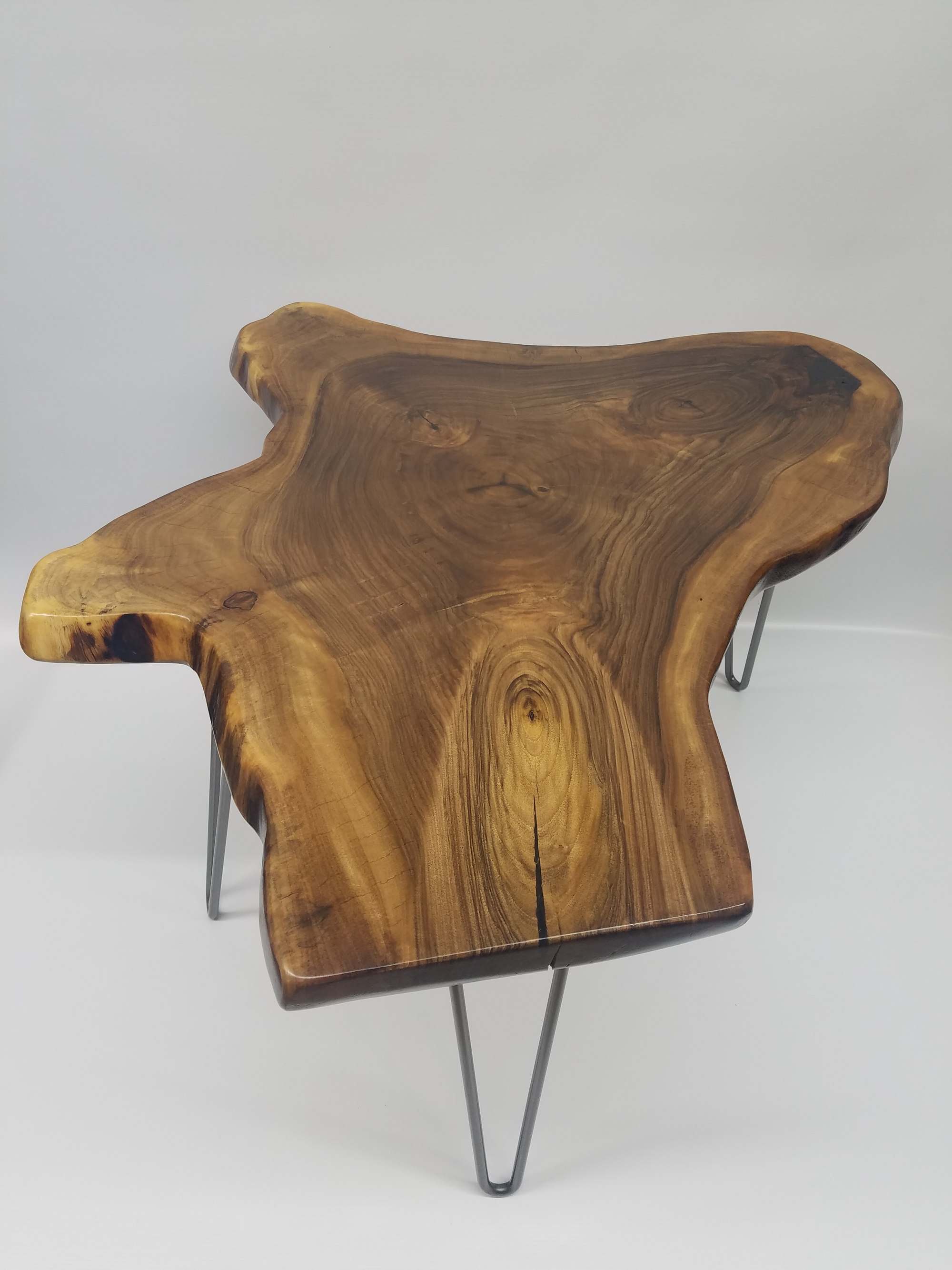 Live Edge Coffee Table- English Walnut- Tree Slice- Organic Shape- Natural Wood- Round Table- Mid Century- Modern- Rustic- Dark Wood- Cool